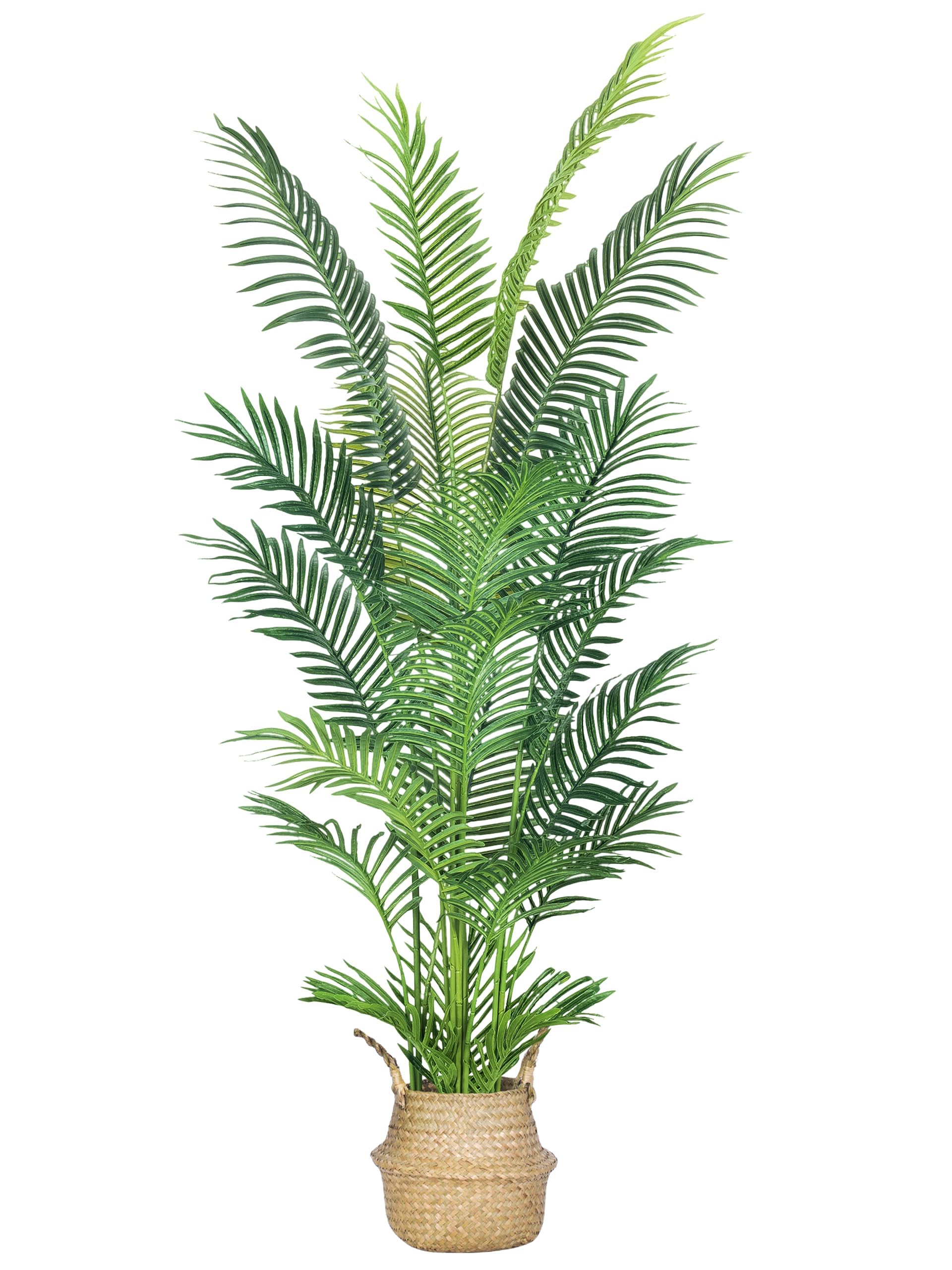Haihong 6ft artificial palm tree with real-touch leaves for lush indoor decor.