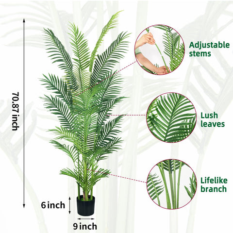 Haihong areca palm leaves detail add natural ambiance to spaces.