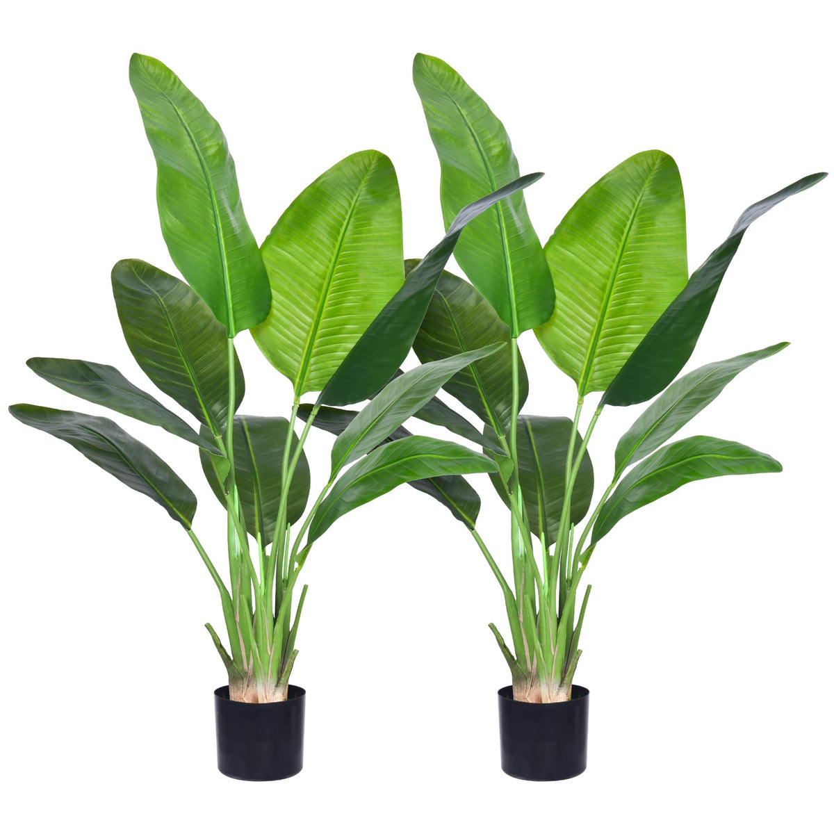 HAIHONG artificial bird of paradise plant 4ft two-pack for indoor decor