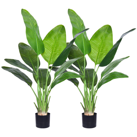 HAIHONG artificial bird of paradise plant 4ft two-pack for indoor decor