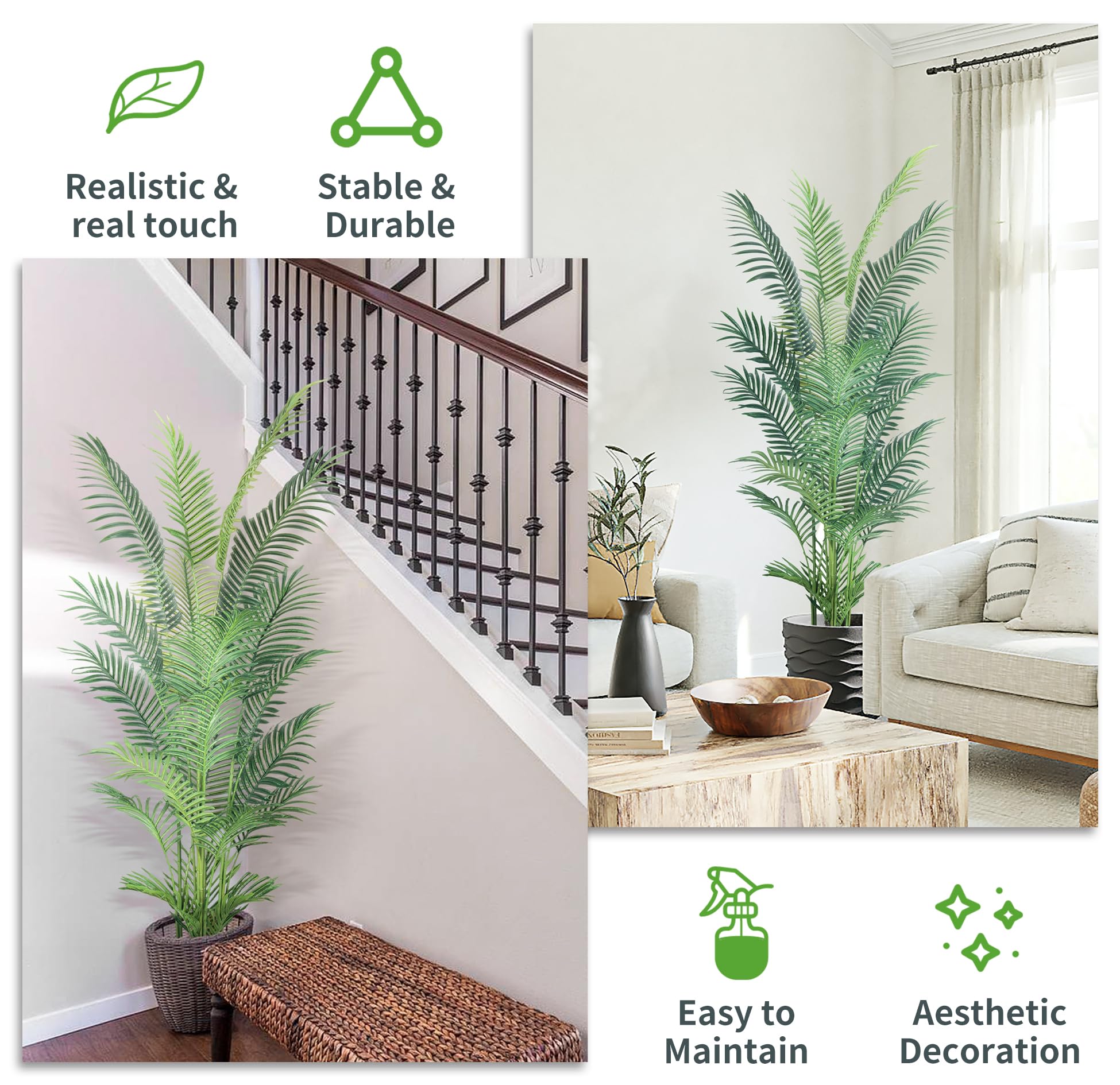 Haihong artificial palm tree suitable for indoor and covered outdoor decor.