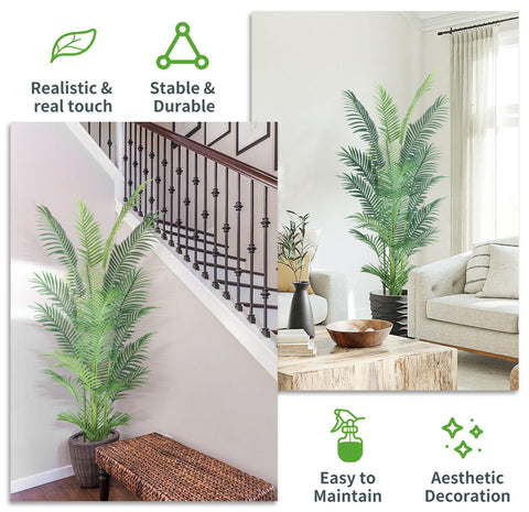 Haihong artificial palm tree suitable for indoor and covered outdoor decor.