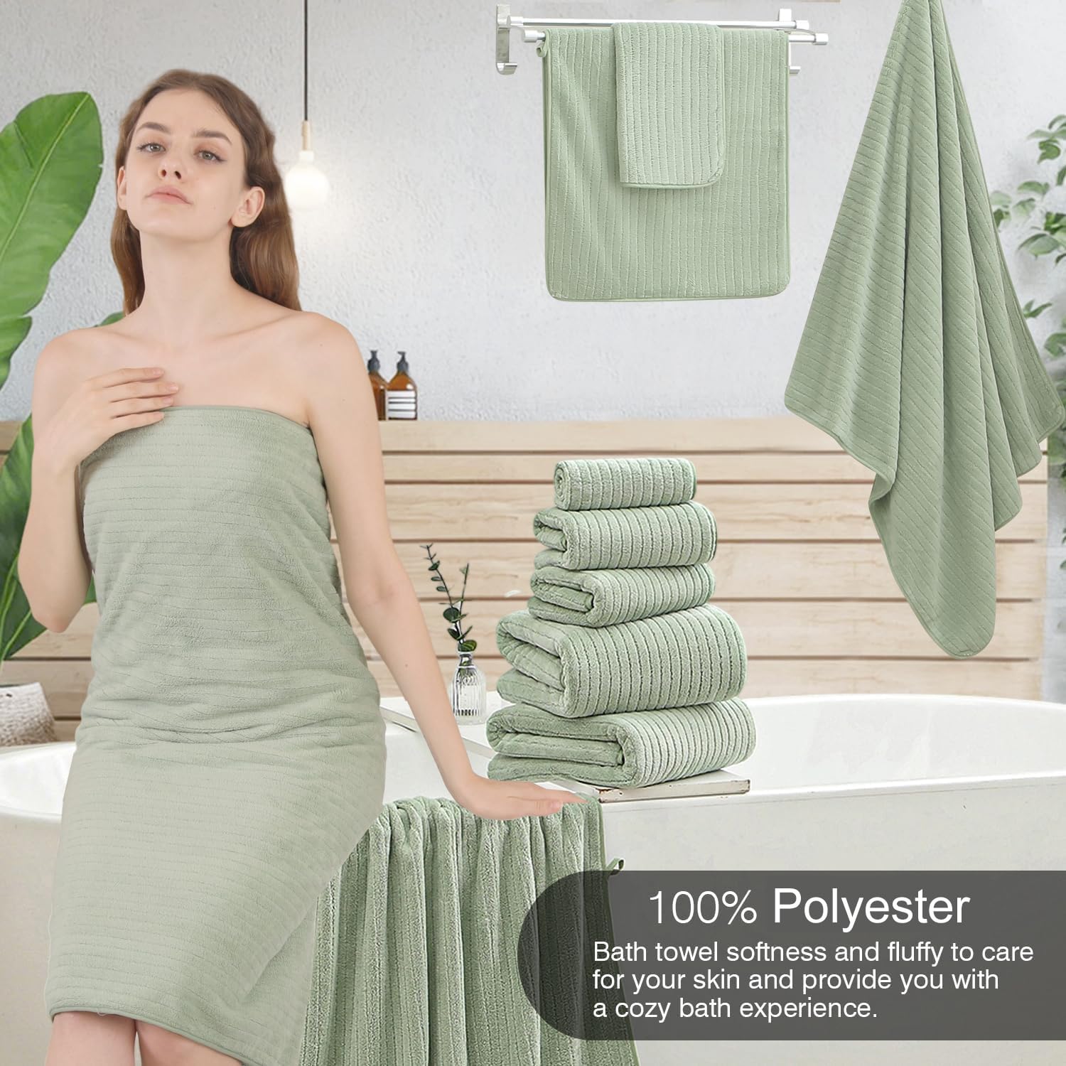 Hailea 600gsm towels demonstrated for quick drying after showering