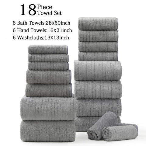 Hailea gray bath towels shown as coordinated decor.