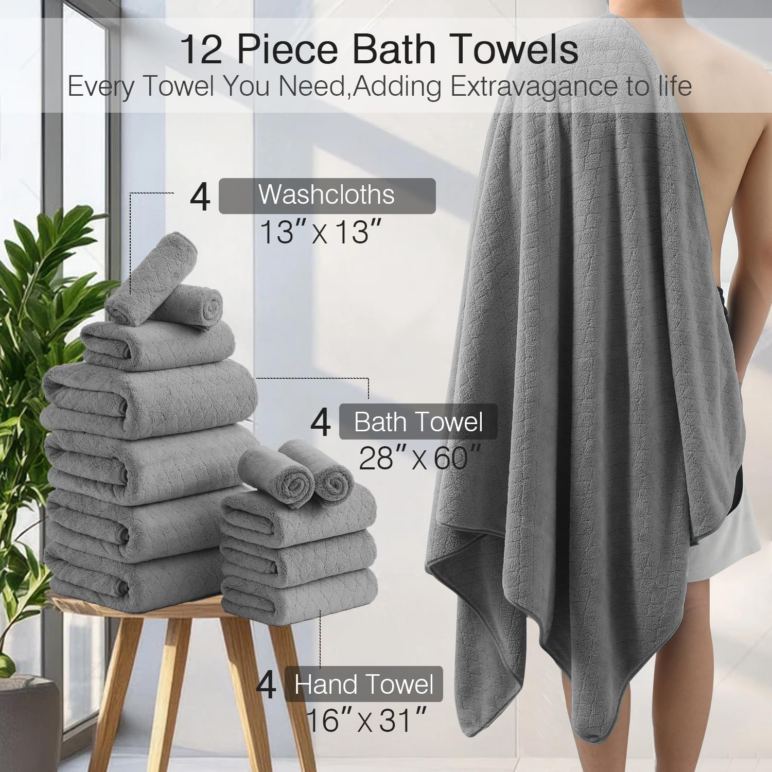 Hailea hand towels 16x31 shown for everyday bathroom use.