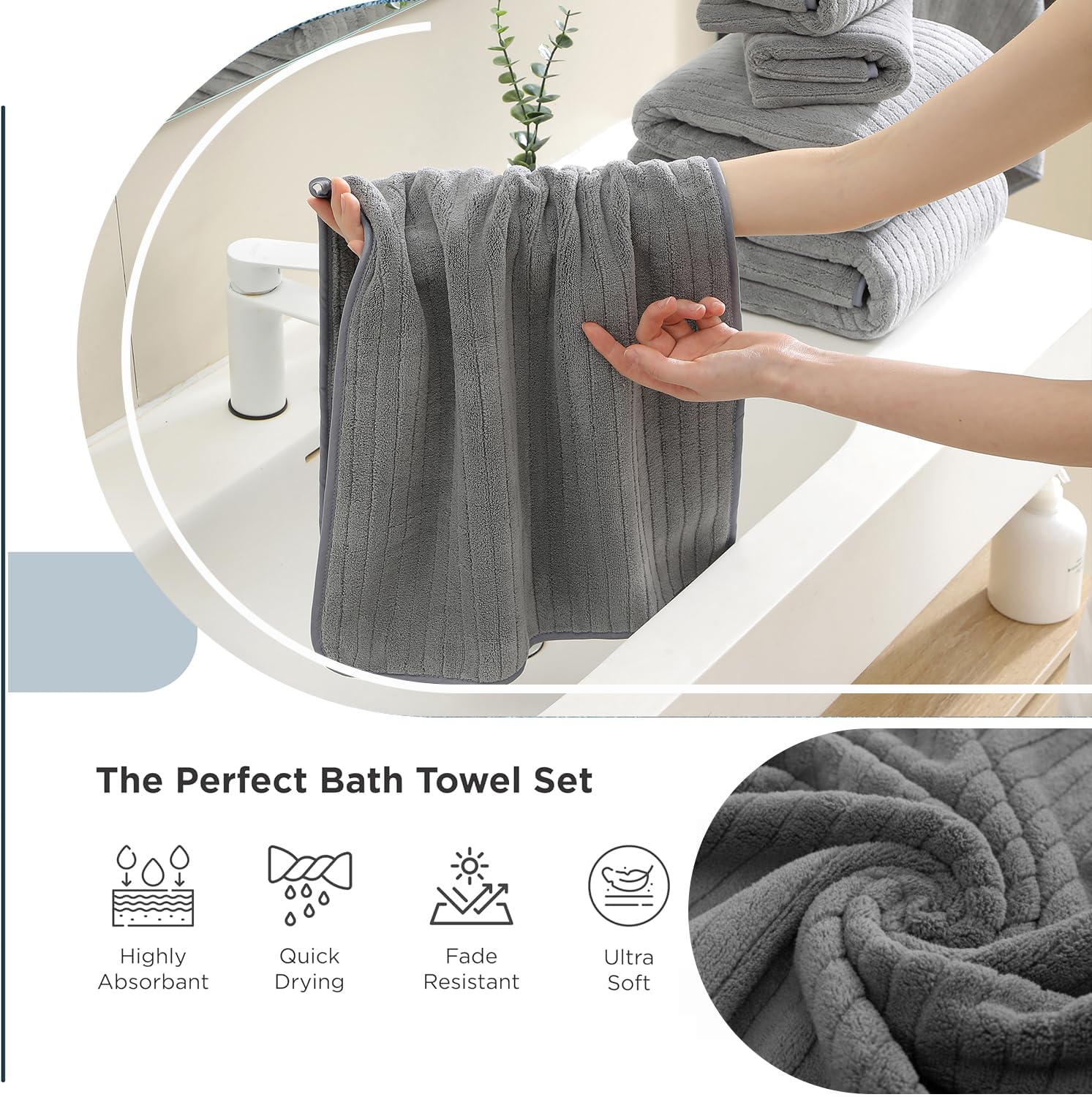 Hailea multi-size towel pack suitable for family use.