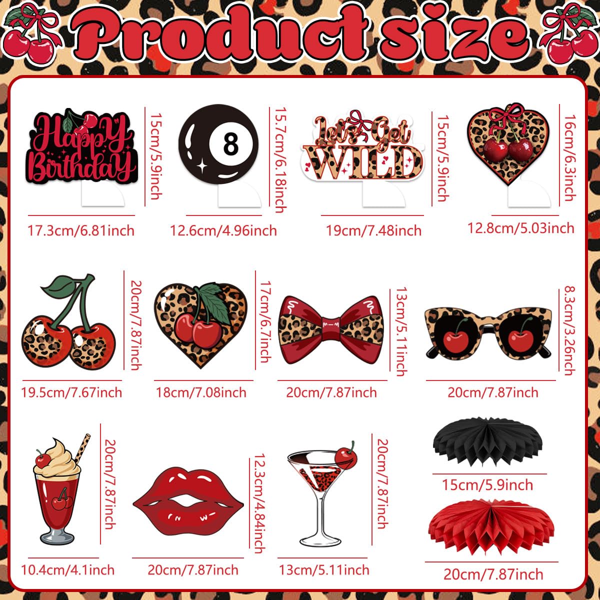 Haimimall leopard-cherry cups complete the tableware set