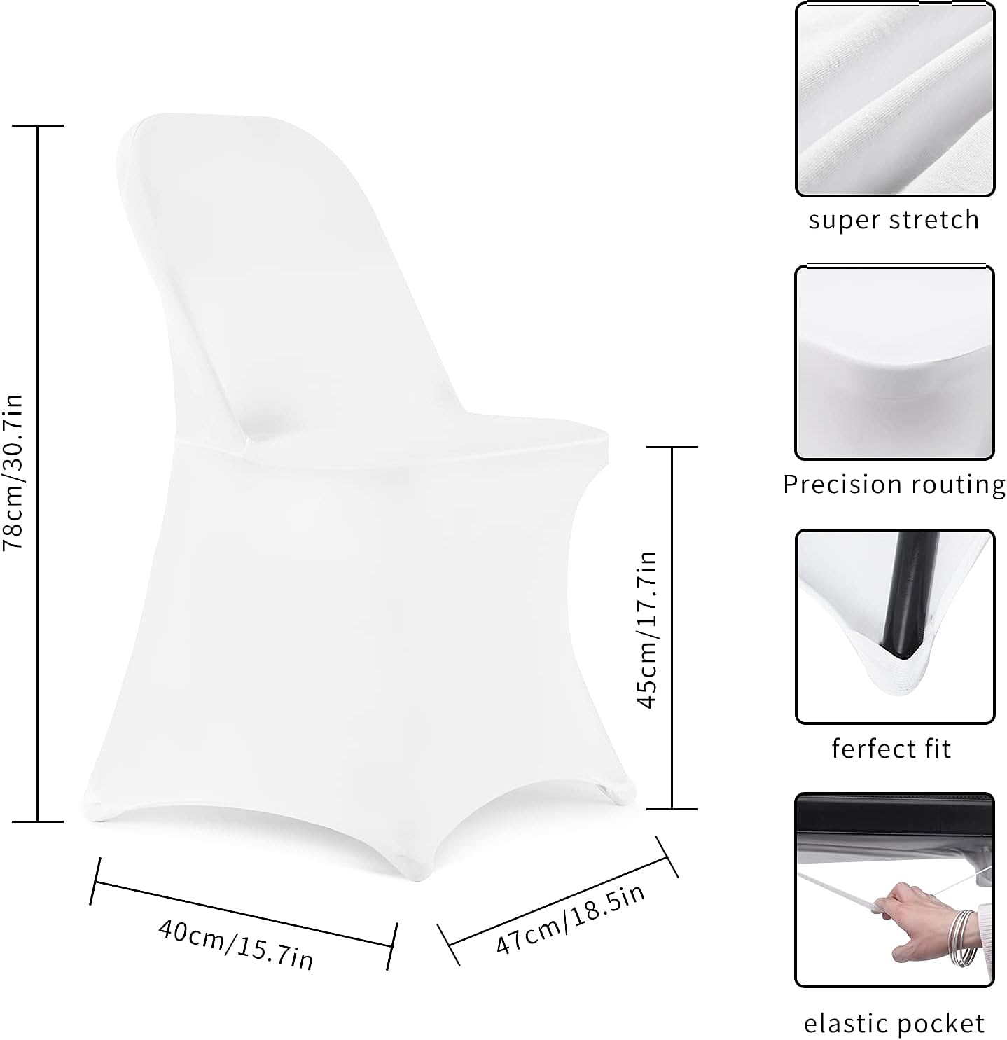 Pack of 50 HAINARverS chair covers for bulk event decorating