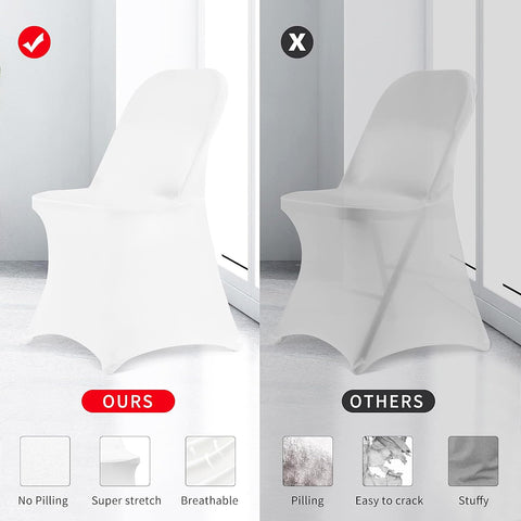 Elastic corner bags securely hold the chair cover in place