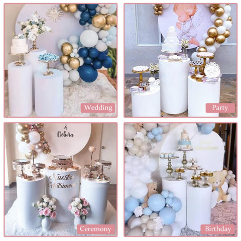 HAISIWLKJ cylinder-stand-baby-shower-display adds height to gifts and treats.