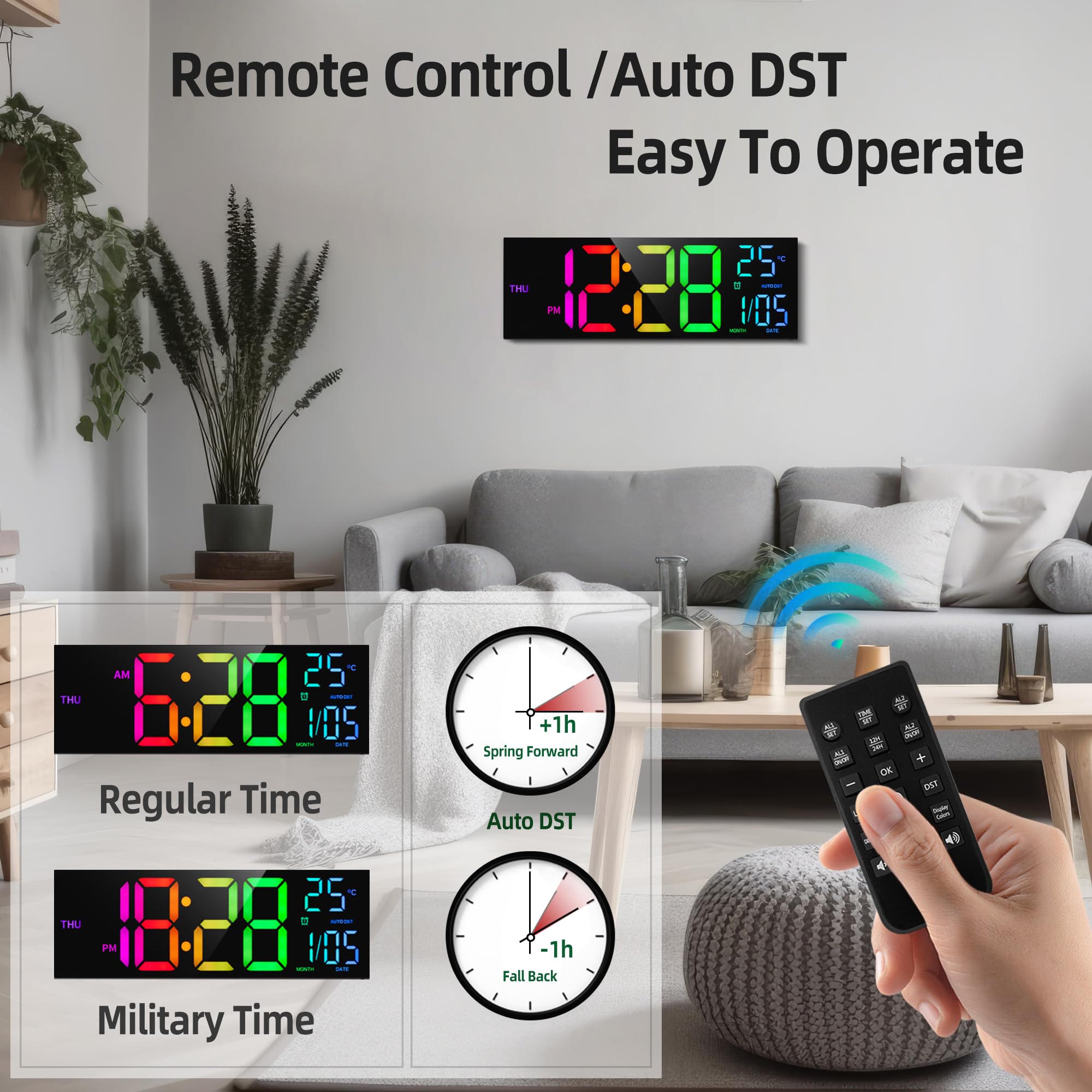 HAITANG 8-color LED display lets you tailor colors to your space.