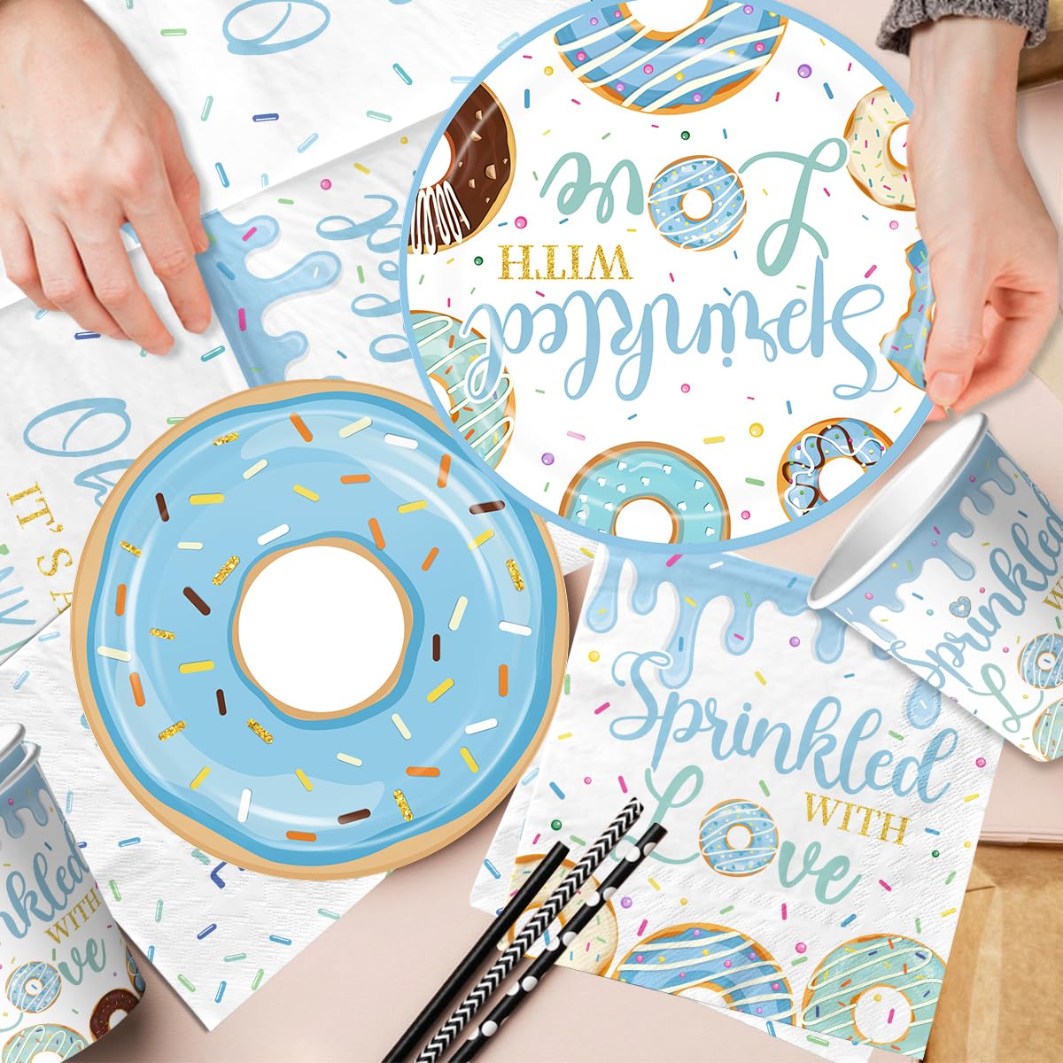 HAKOTI Baby Sprinkle donuts and balloons enhance party styling