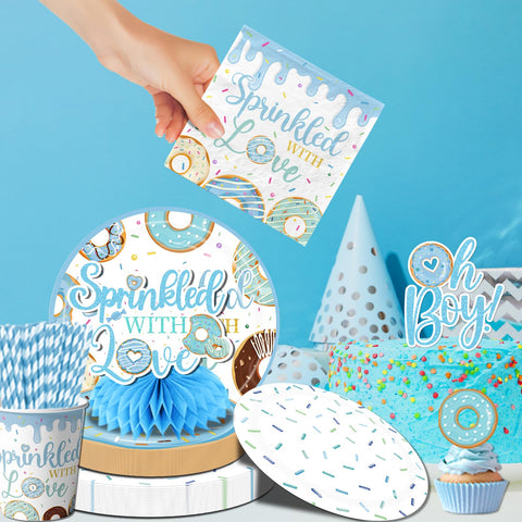 HAKOTI Baby Sprinkle blue donut honeycomb balls add vibrant decor accents