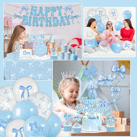 HAKOTI Blue Bow cups 9 oz perfect for celebrations