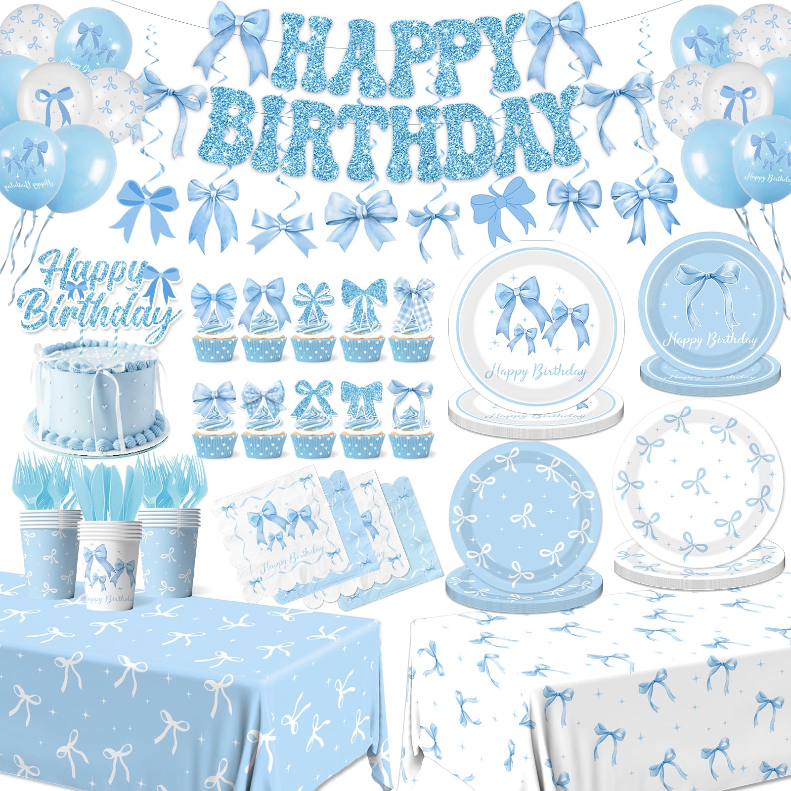 HAKOTI Blue Bow dinner plate 9-inch for elegant party tables