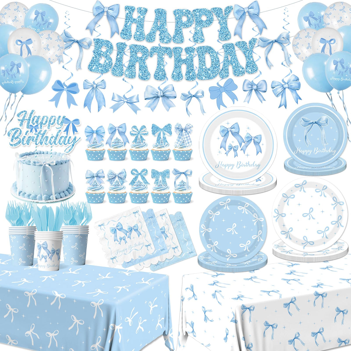 HAKOTI Blue Bow dinner plate 9-inch for elegant party tables