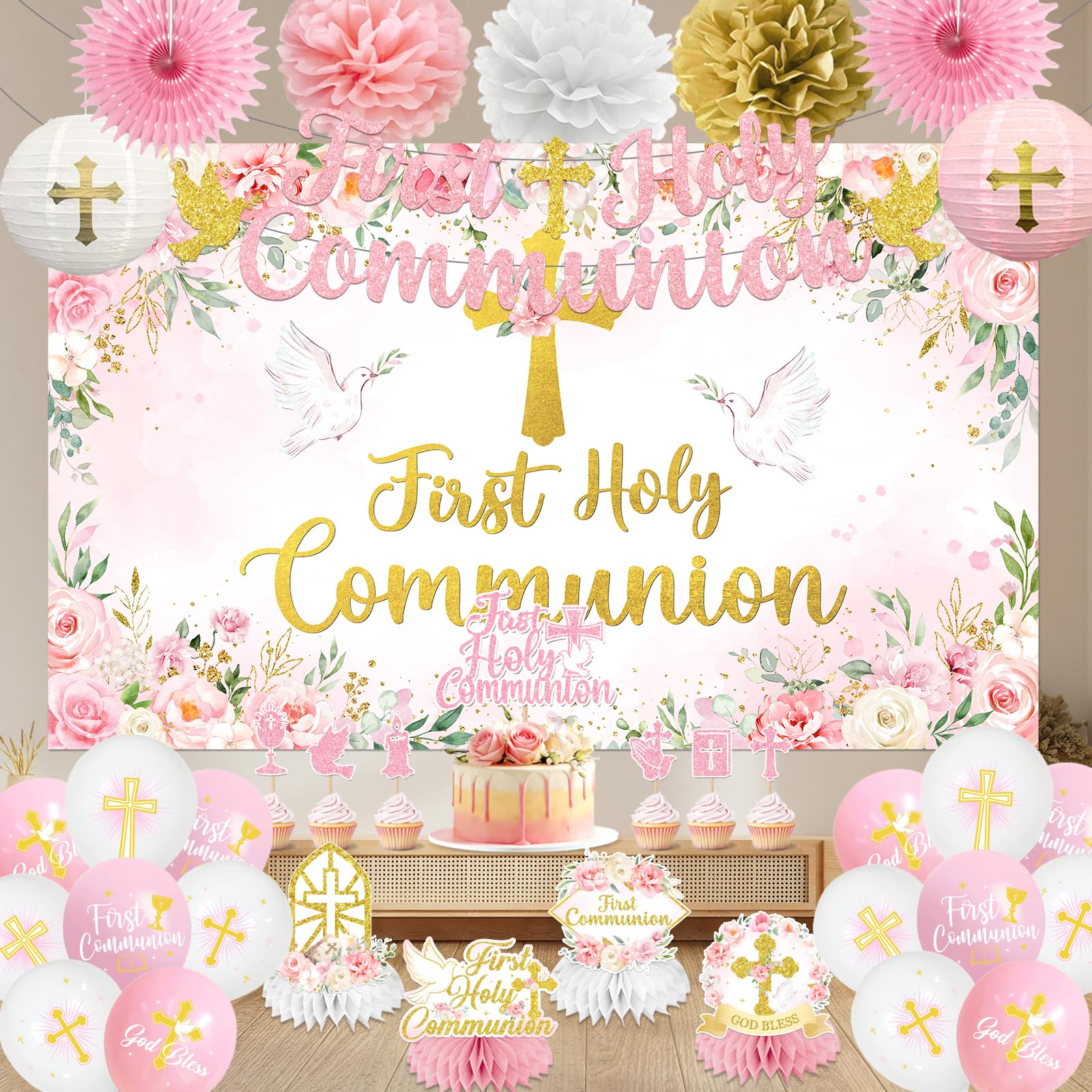 Hakoti first communion cupcake toppers and cake topper spotlight treats