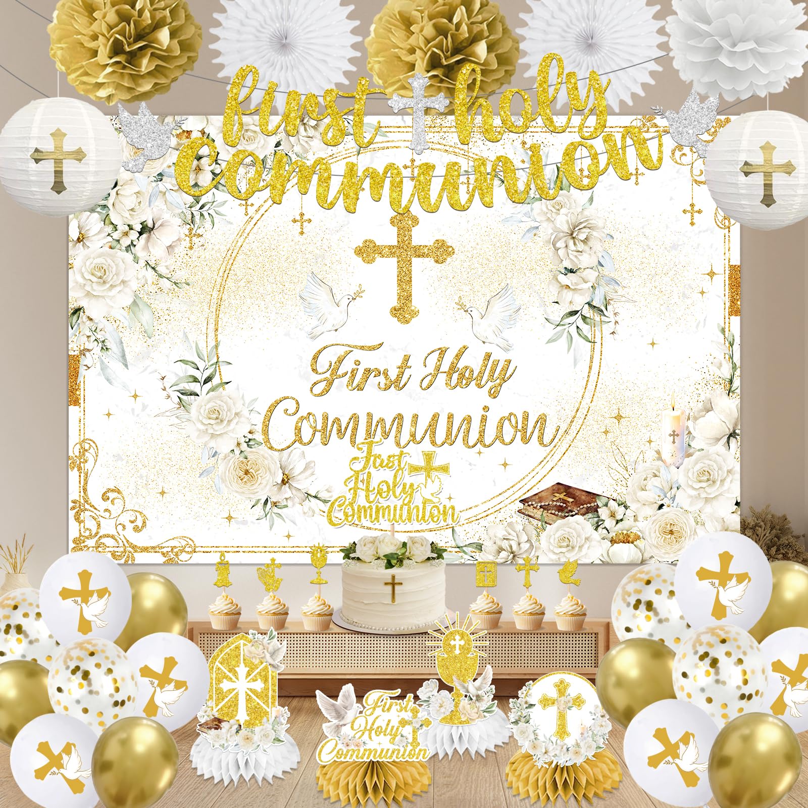 HAKOTI first communion cupcake toppers finish treats with charm