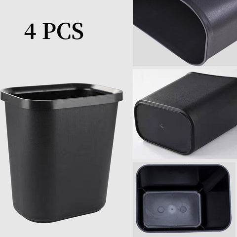 Halyuhn trash bin living room blends with decor and reduces clutter.