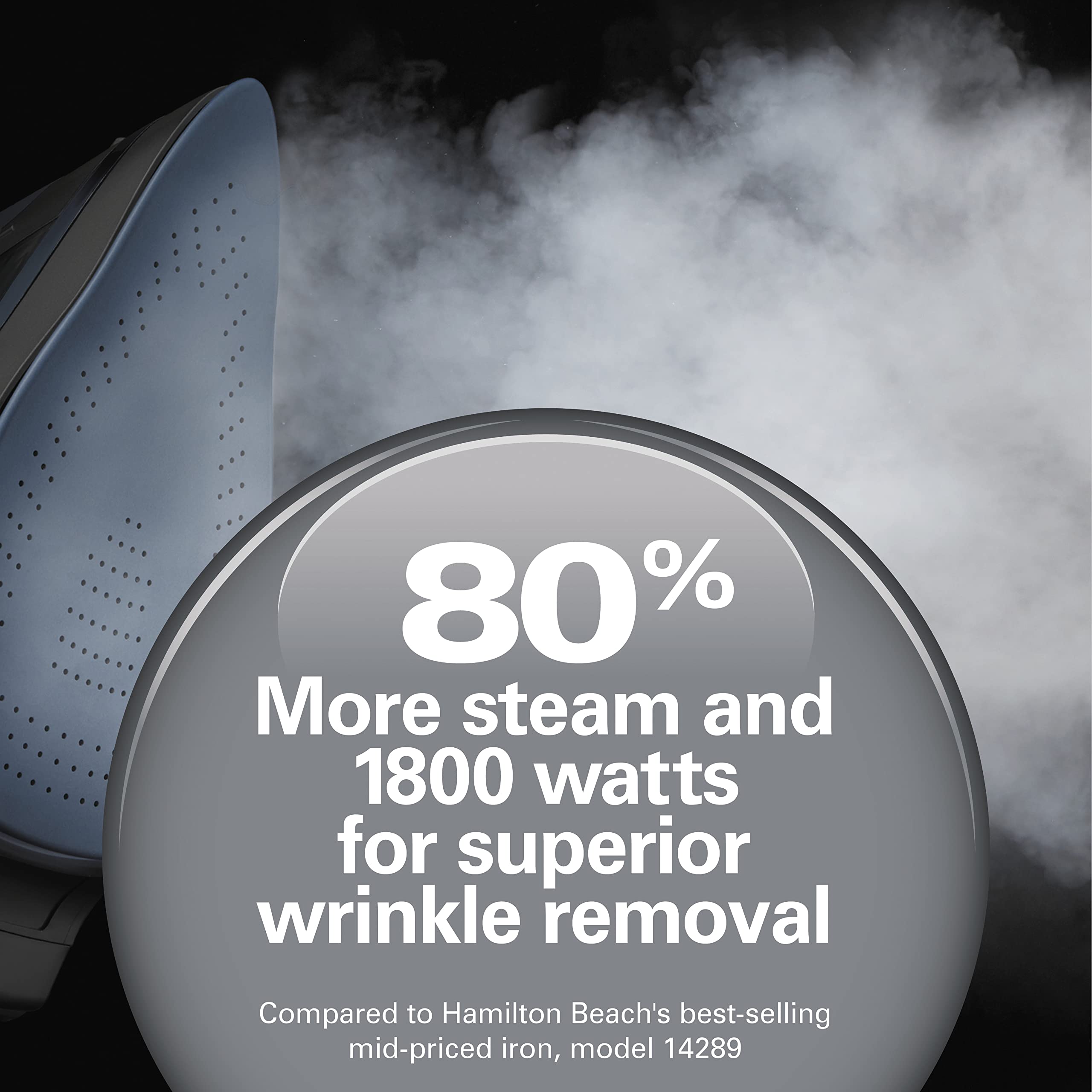 Hamilton Beach 1800-watt power helps tackle stubborn wrinkles with ease