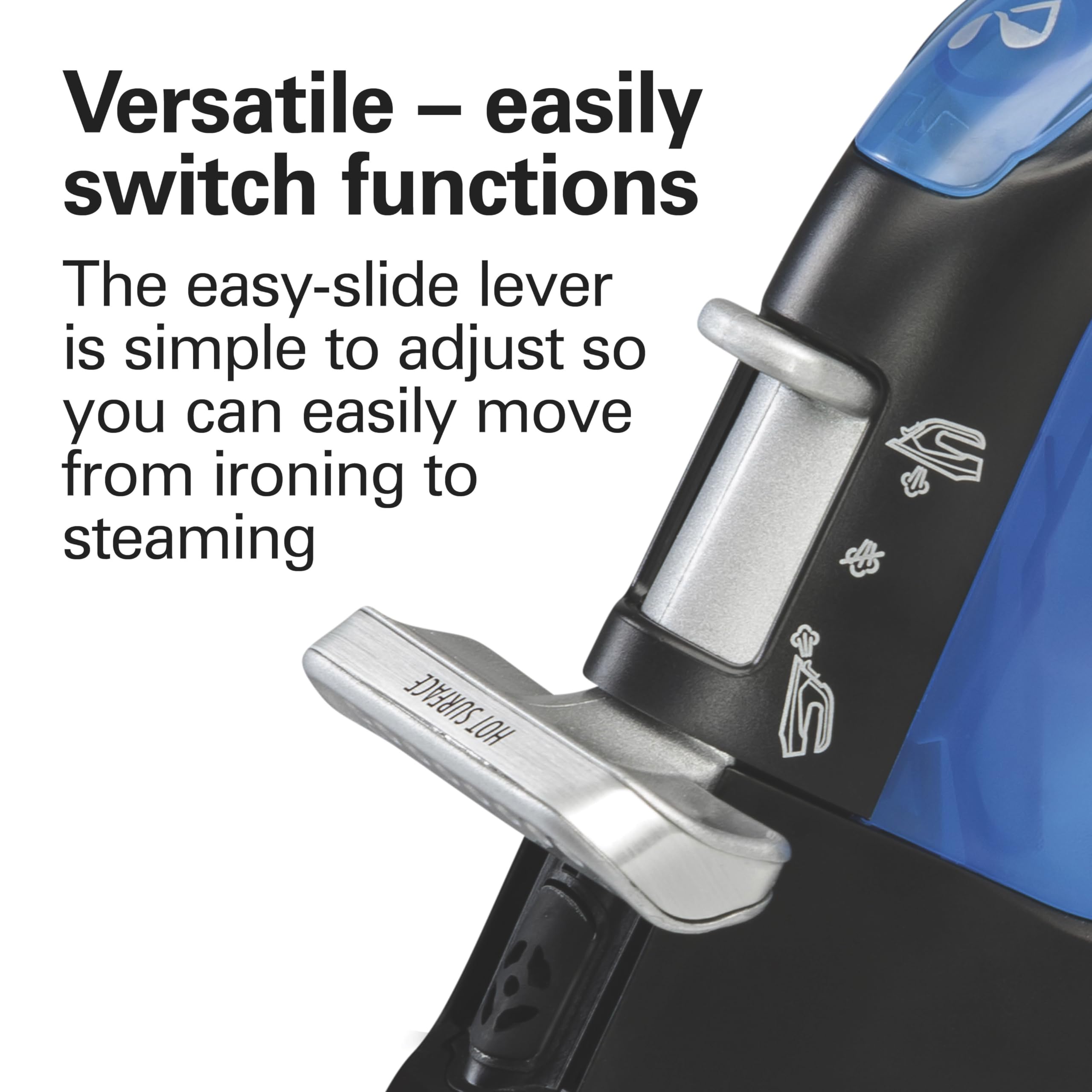 Hamilton Beach 2-in-1 iron delivers steady heat at 1200 watts.