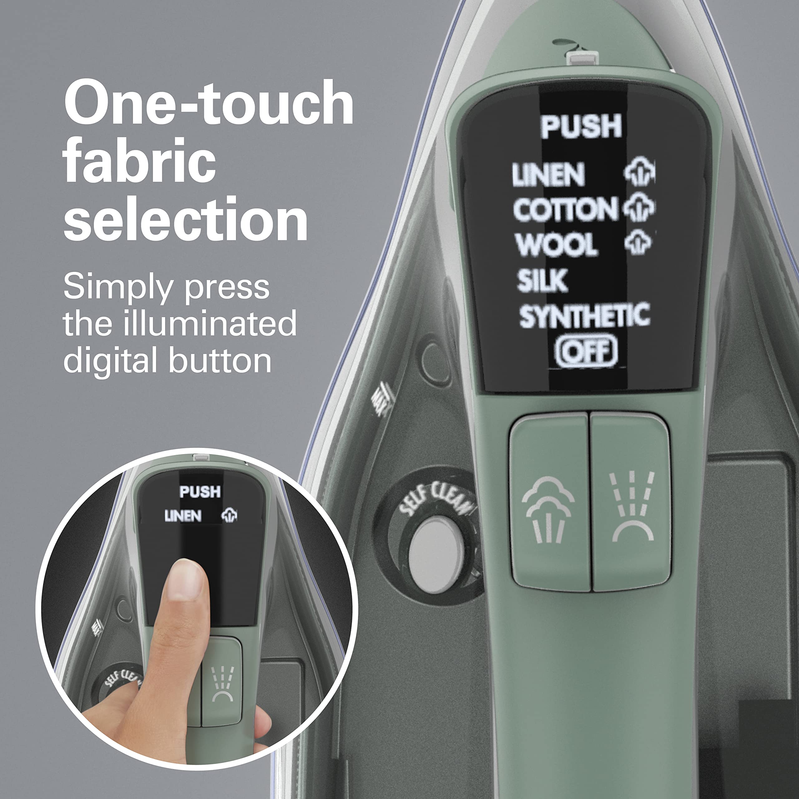 One-touch fabric selector for quick fabric type settings