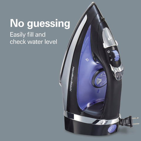 Hamilton Beach Steam Iron provides adjustable steam control for different fabrics.