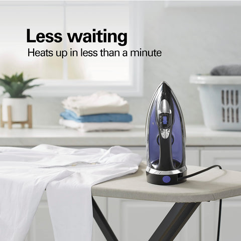 Hamilton Beach Steam Iron featuring vertical steam to refresh hanging garments.