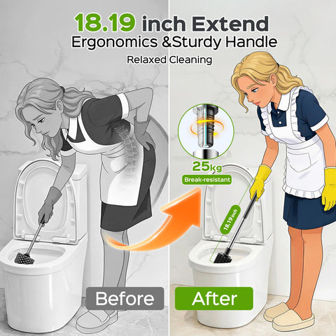 HAMITOR 2-in-1 plunger brush saves space in compact bathrooms