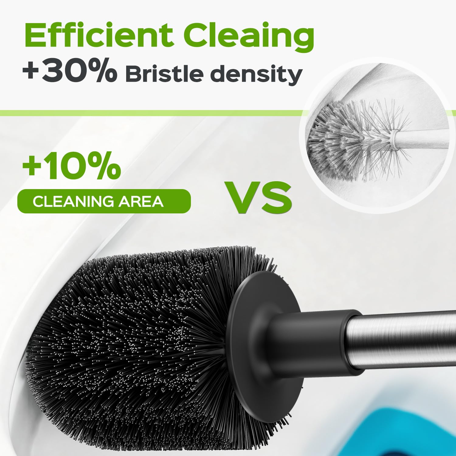 HAMITOR rustproof 304 stainless steel brush for durable bathroom use