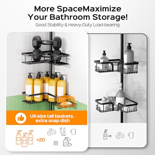 HAMITOR adjustable-height pole fits from 47.71 to 123.6 inches.
