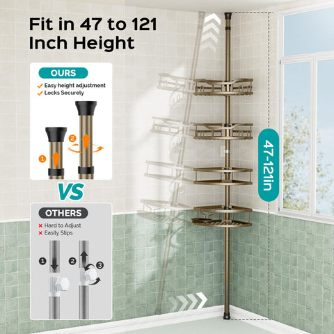 HAMITOR adjustable height pole adapts to different bathroom layouts.
