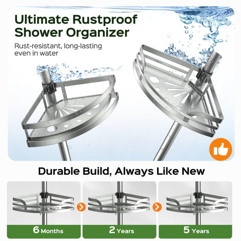 HAMITOR adjustable-height rod demonstrates easy, secure ceiling-to-floor fit