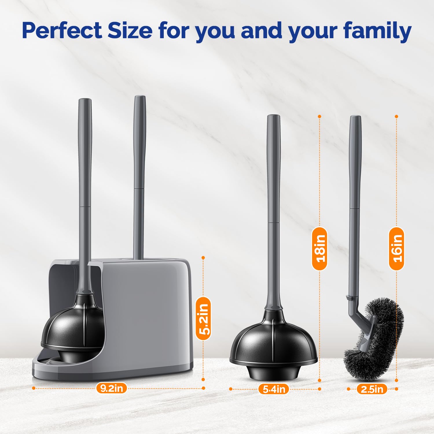 HAMITOR base stand keeps plunger and brush dry and tidy