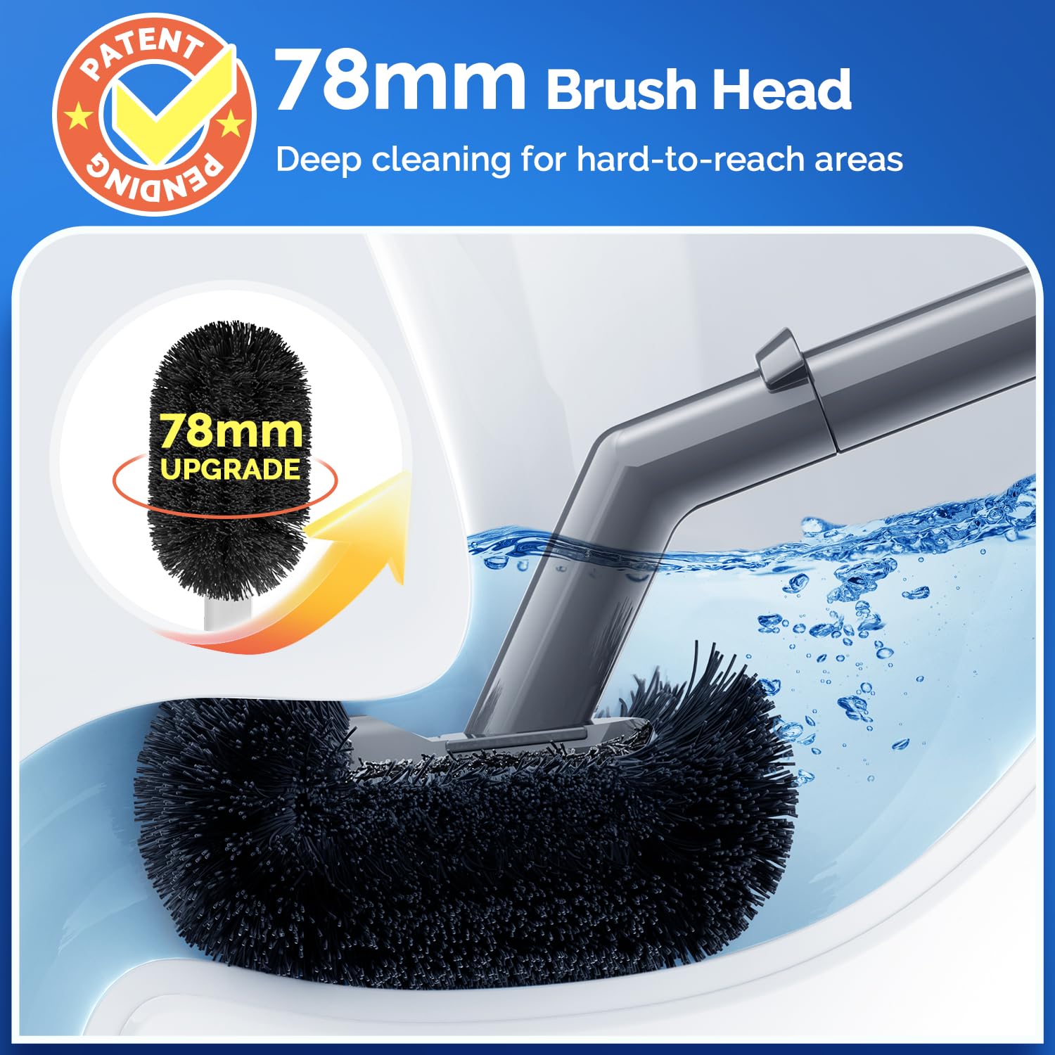 HAMITOR bowl brush with S-shaped head cleans tight corners