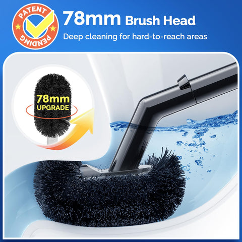HAMITOR brush head 360° cleaning reaches hard-to-reach edges.