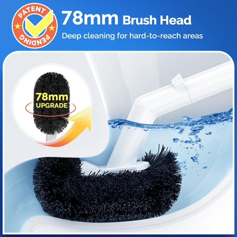 HAMITOR caddy stand keeps plunger and brush organized in small spaces.