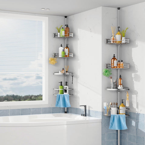 HAMITOR compact corner storage ideal for renters and small bathrooms.
