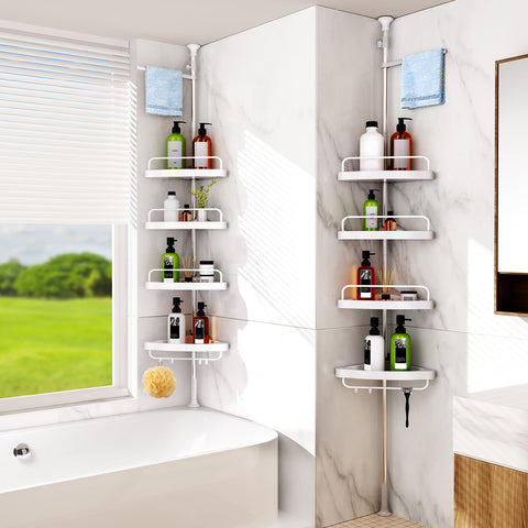 HAMITOR four-tier shelves hold two large bottles per shelf