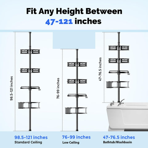 HAMITOR includes towel bar and removable hooks for towels and accessories.
