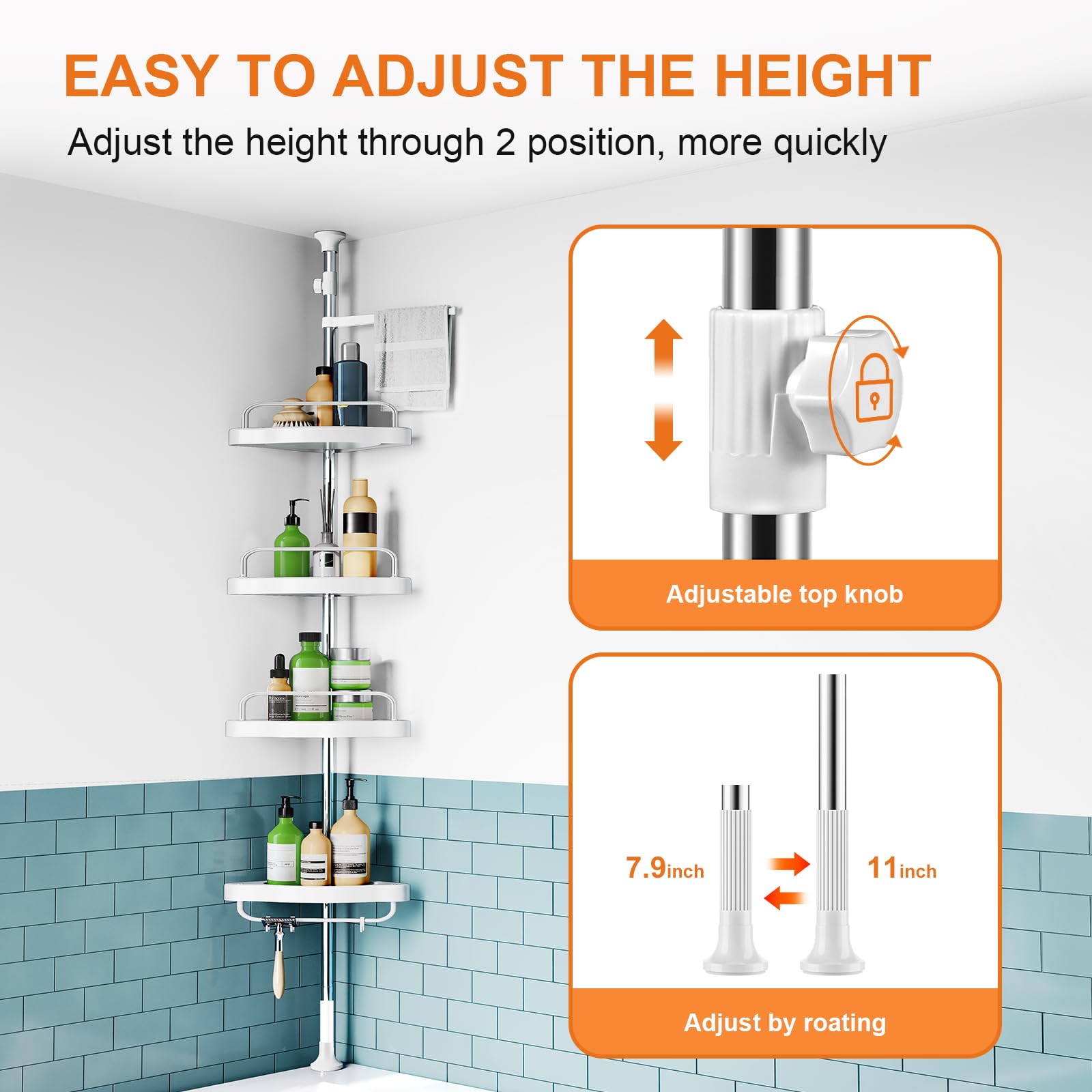 HAMITOR four-tier shelves offer tall bottle capacity and organized storage.
