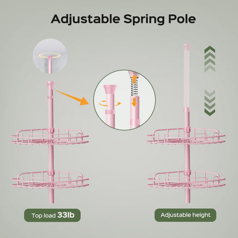 No-drill installation with HAMITOR pink caddy ideal for renters.