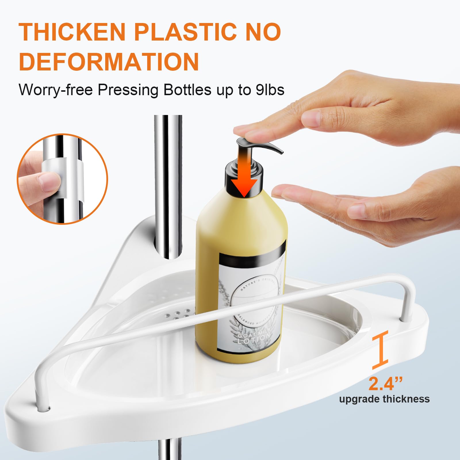 HAMITOR non-slip mats prevent bottles from slipping during showers.