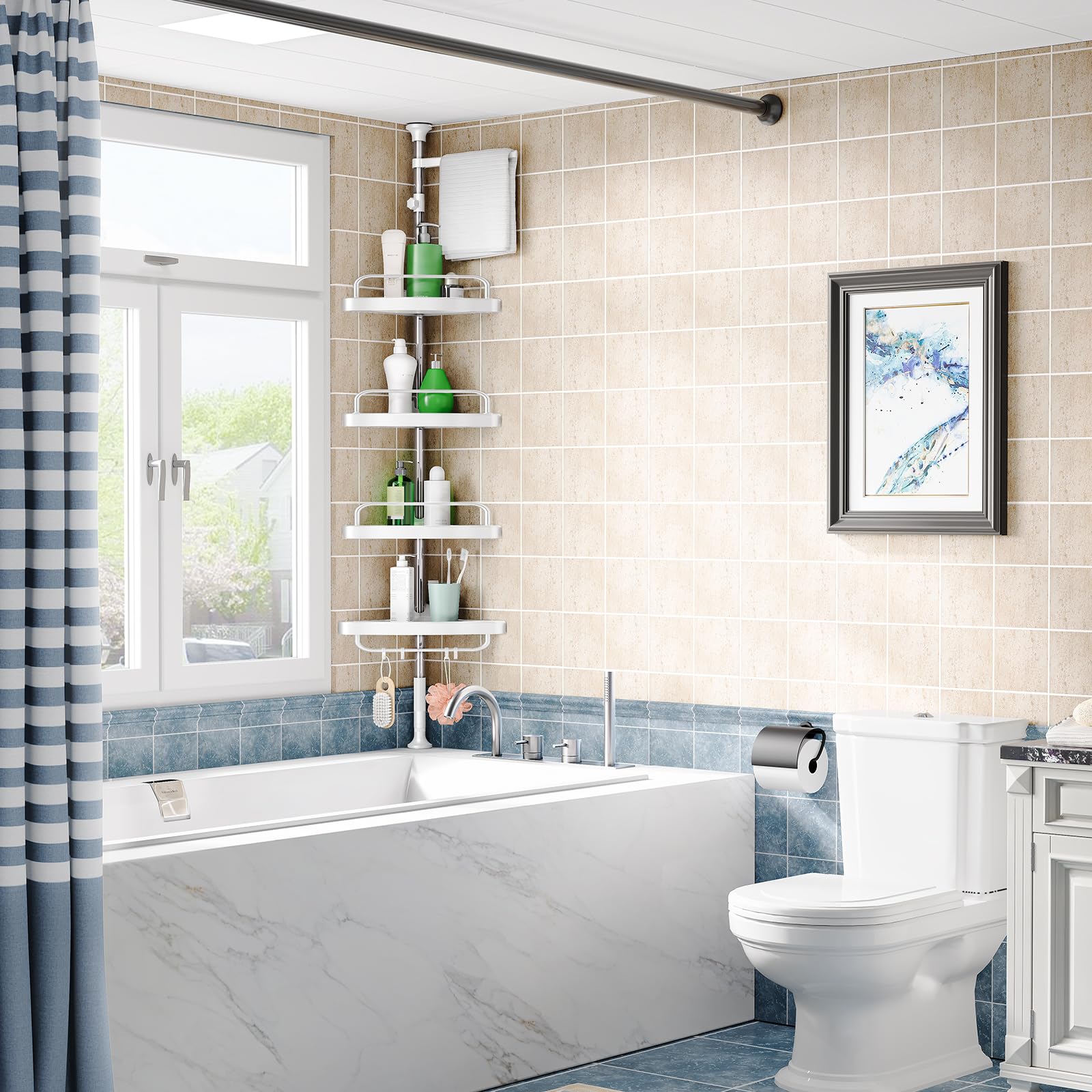 HAMITOR rust-proof stainless steel rack demonstrates durable and easy-to-clean construction.