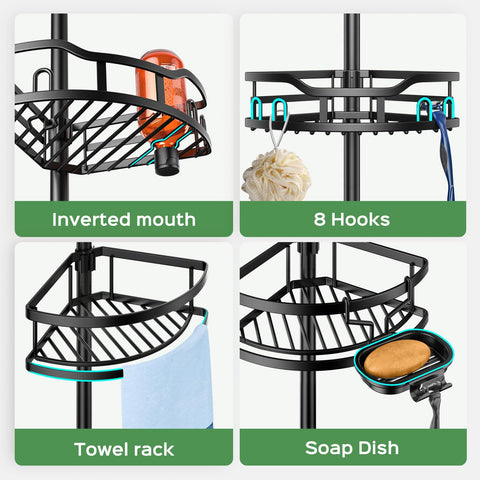 HAMITOR rustproof metal keeps bathroom organizer durable in humidity