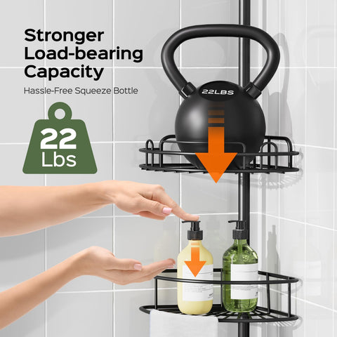 HAMITOR adjustable height design fits showers of varying heights for renters