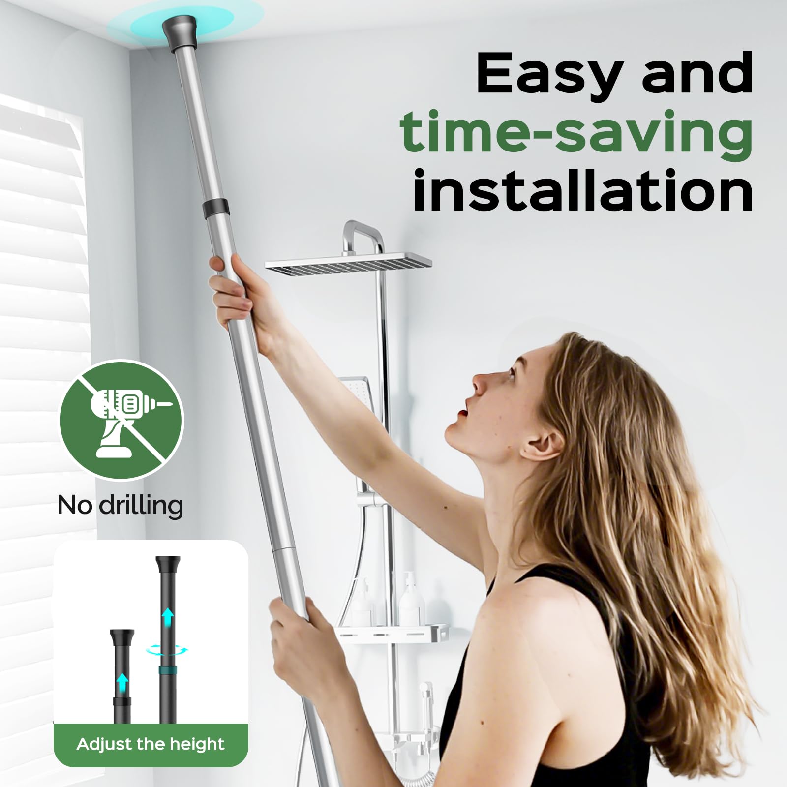 HAMITOR rustproof material keeps the bathroom rack looking new in humidity