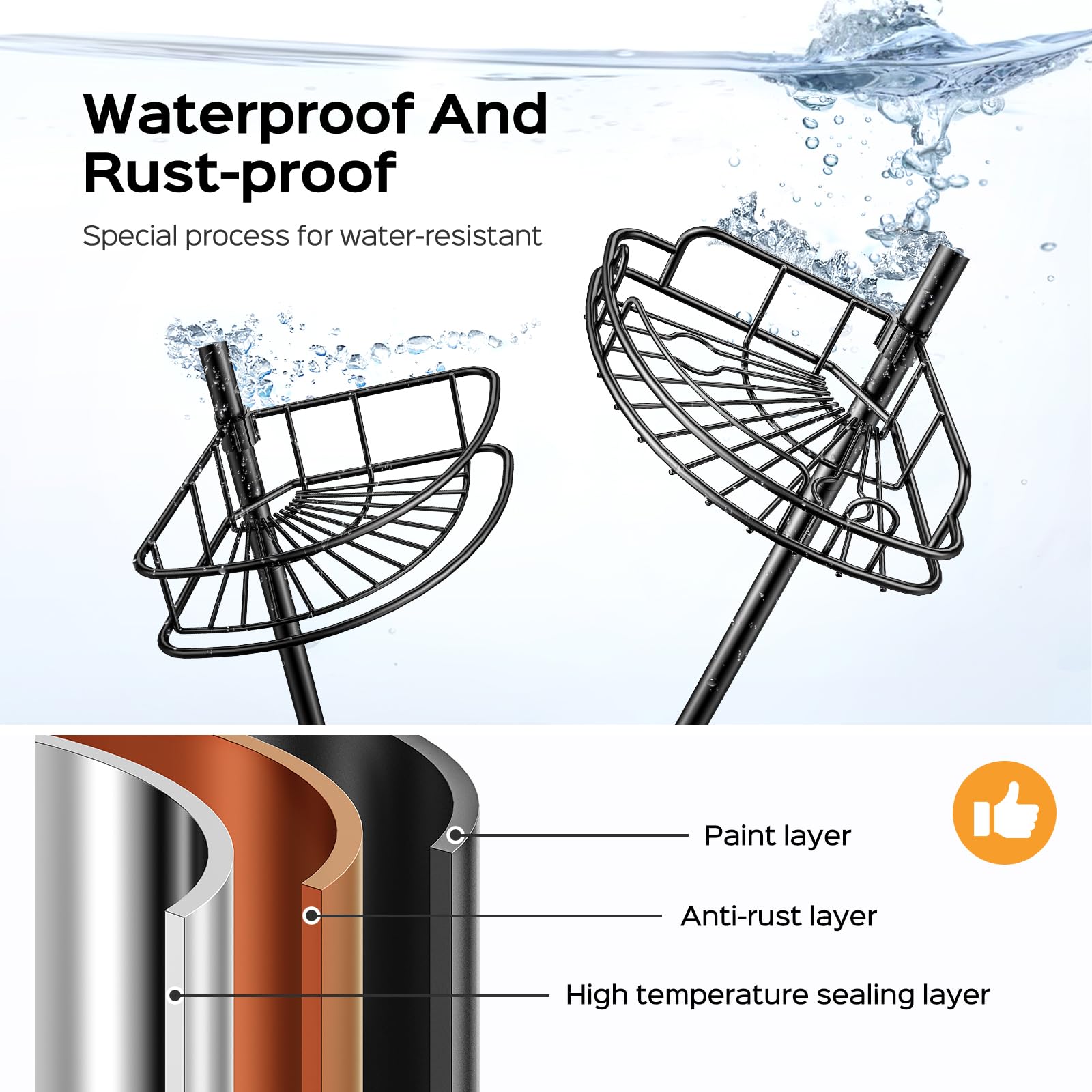 HAMITOR tension pole adjustment stabilizes shelves for quick, secure setup in any shower