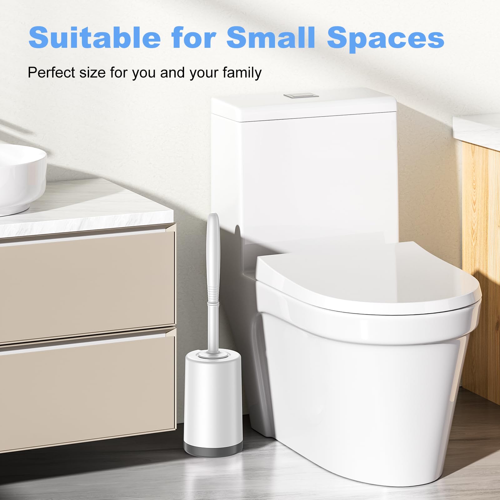 HAMITOR modern-appearance set blends with any bathroom decor.