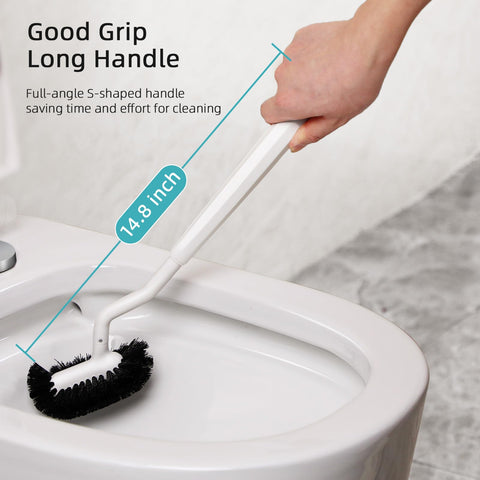 HAMITOR compact design stores brush neatly, maintaining bathroom cleanliness.